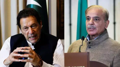 Imran Khan and Pakistan Prime Minister Shehbaz Sharif 