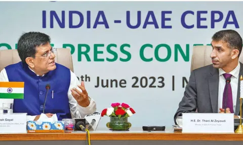 Piyush Goyal with UAE Foreign Trade Minister