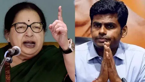 Jayalalithaa (L), K Annamalai (R)
