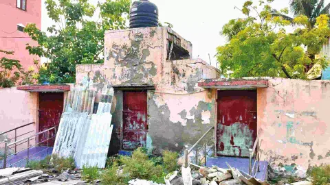 Dilapidated toilets in Rajaji Nagar, which has become haven for anti-social activities