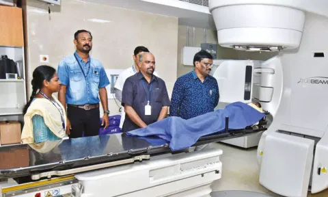 Thanjavur Medical College Dean Dr Balajinathan along with the team which treated the boy, on Tuesday