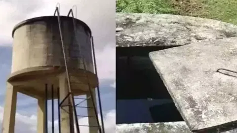 The overhead water tank at Vengavayal village in Pudukkottai district