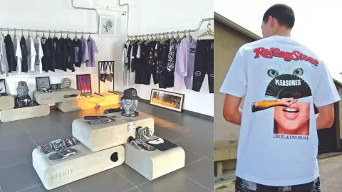 Pop-up set up at the Space Biskit, Clothing line by Capsul