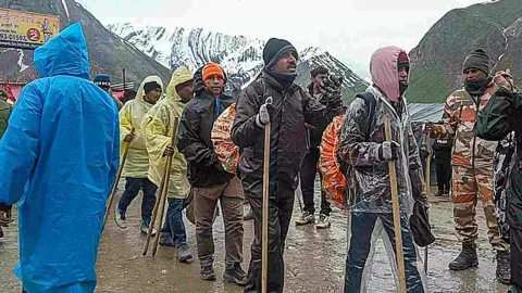 Visuals from Jammu-Srinagar Highway in Ramban (PTI)