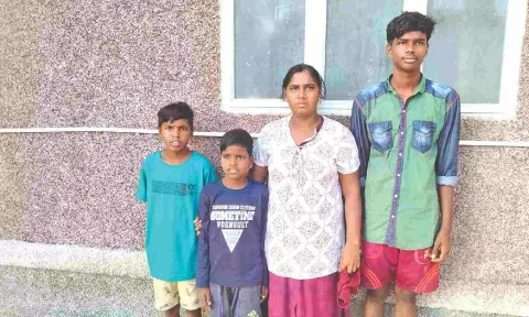 One of the refugee families which landed on the Indian shores on Friday night
