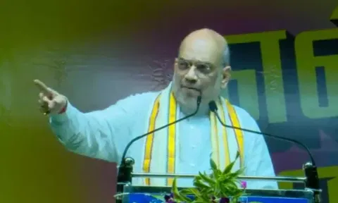 Union Home Minister Amit Shah addressing the public in Madurai (Twitter/@ANI)