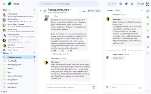 Google introduces in-line replies within announcement spaces in Chat