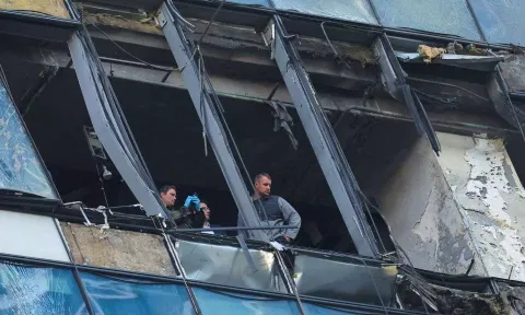 Drone hits tower housing Russian ministries for second time in three days