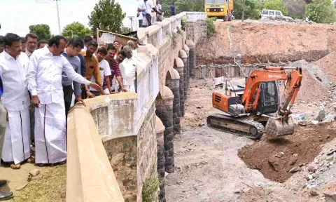 Ongoing restoration works of Lower Bhavani Project (LBP) main canal in Erode