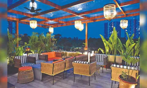 Beautiful terrace view of the cafe.