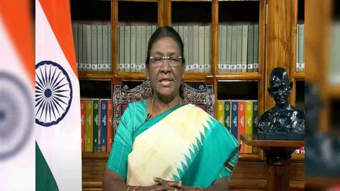 President Droupadi Murmu on eve of 77th Independence Day (Photo Courtesy: DD News/Youtube)