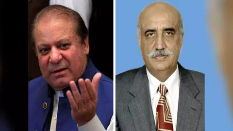 PML-N Supremo Nawaz Sharif and PPP leader Khursheed Shah (Photo/ANI)