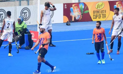 Gurjinder Singh celebrates after scoring the winning goal