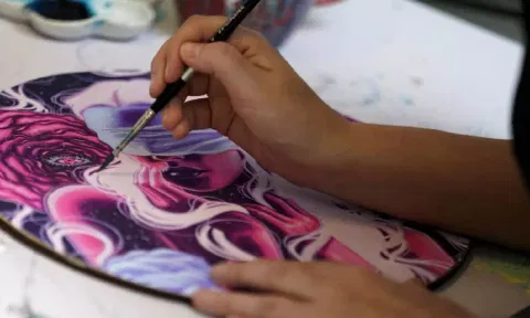 Representative image of an artist painting