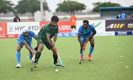 Indian Men's Hockey team against Pakistan (Photo: IANS)
