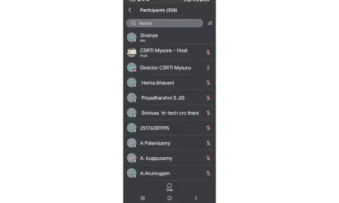The screenshot of participants in the online meet for sericulture farmers