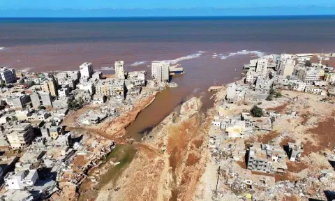 A view shows the damaged areas, in the aftermath of the floods in Derna, Libya. Reuters