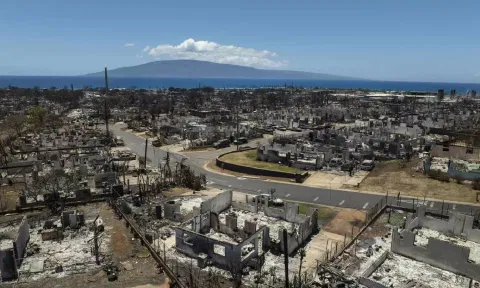 Visuals of destroyed homes, aftermath of a devastating wildfire