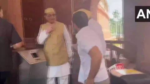 Rahul Gandhi arrives in Parliament (Photo/ANI)