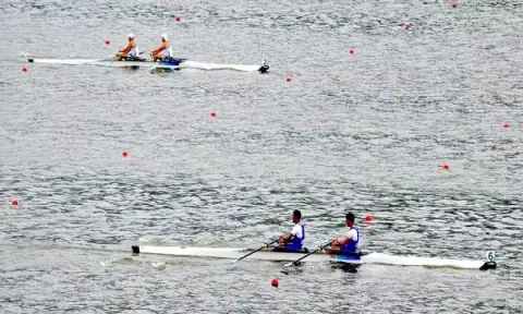 Indian Rowing Team in action