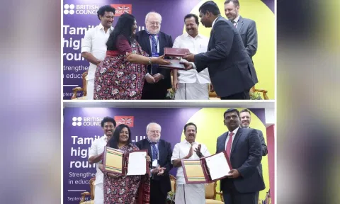 Pictures from the event. Twitter - @Anbil_Mahesh