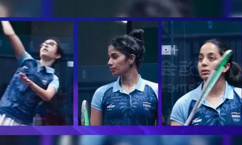 Anahat Singh, veteran Joshna Chinappa, and Tanvi Khanna blanked Pakistan 3-0 in its opening Pool B match. (X/@SAI_Media)