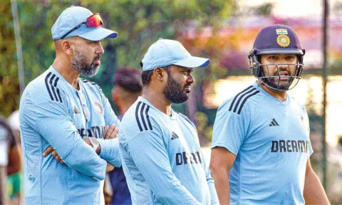 India captain Rohit Sharma during a practice session