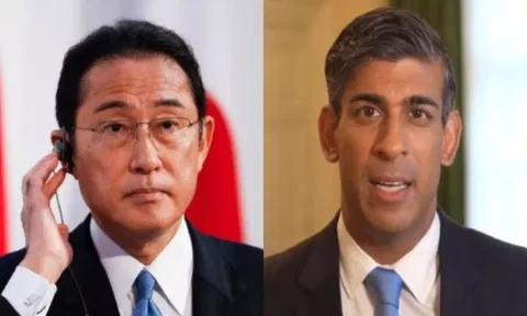 Japan PM Fumio Kishida and UK Prime Minister Rishi Sunak. (Photo: Reuters)
