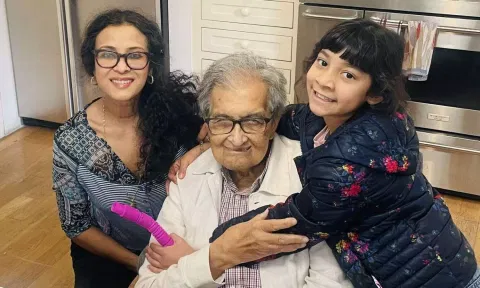 Amartya Sen with family