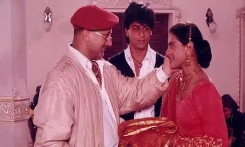 Anupam Kher with Shah Rukh Khan and Kajol from the movie 'Dilwale Dulhania Le Jayenge' (Instagram)
