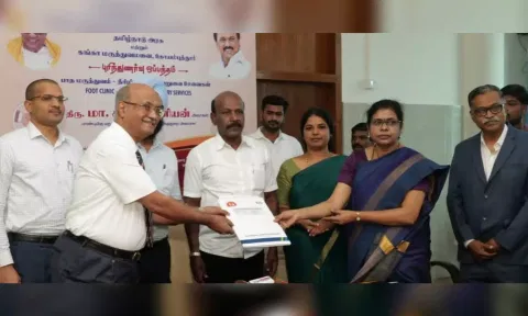 MoU for diabetic foot podiatry surgery services signed at the Tamil Nadu Government Multi Super Specialty Hospital Complex in Omandurar on Tuesday.