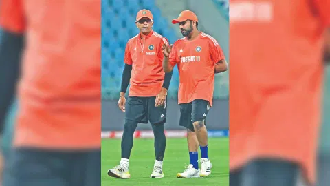 Rahul Dravid and Rohit Sharma on the eve of the SA match