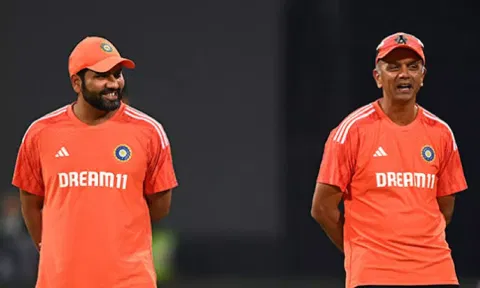 Rohit Sharma and Rahul Dravid (X/@BCCI)