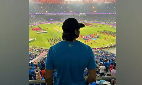 Neeraj Chopra watching the match. (Photo- Neeraj Chopra Instagram)