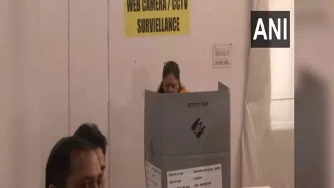 Vasundhara Raje casts vote in Jhalawar (Photo/ANI)