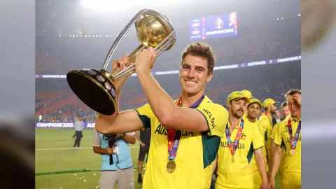  Pat Cummins after winning the 2023 Men’s ODI World Cup 