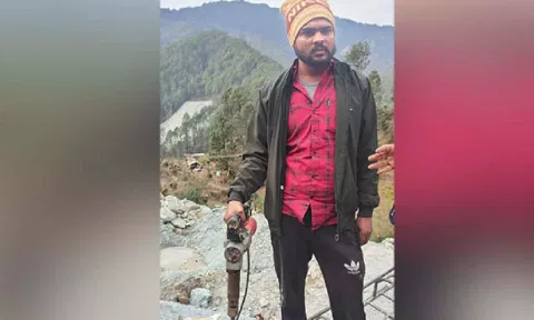 A civilian specialist called in to carry out manual drilling at Silkyara tunnel collapse site