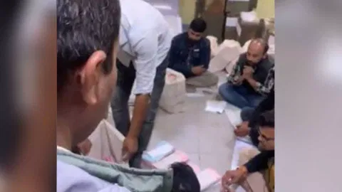 Screengrab from video posted by Madhya Pradesh Congress (Photo credit/ MP Congress 'X' handle)