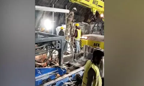 Visuals from inside Silkyara tunnel. (Photo: ANI)