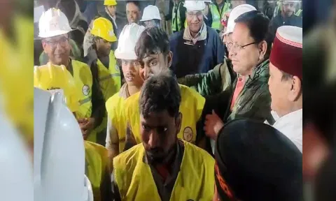 All 41 trapped workers rescued successfully from Silkyara tunnel (ANI)