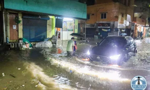 Water stagnation at Ambedhkar Nagar, Kolathur. Hemanathan M