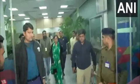 BJP leader Vasundhara Raje at Delhi airport (ANI)