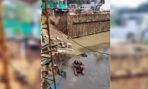 Rescue mission at the mishap spot on Thursday. 