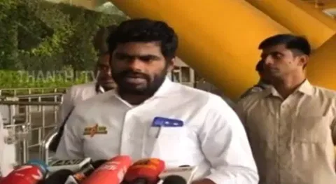 K Annamalai addressing the media on Sunday (Screengrab) 