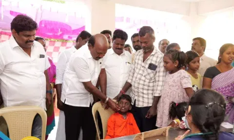 Visuals of a medical camp held in the city on Sunday (Image credits: Twitter)
