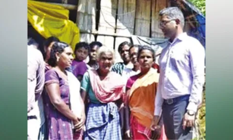 Collector PN Sridhar with Kani tribals