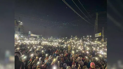 Thousands gathered in Taunsa to extend support to Turbat Long March in Pakistan on Tuesday (Photo: X)