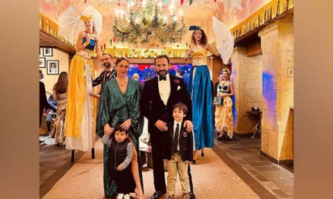 Kareena Kapoor and Saif Ali Khan with their sons (ANI)