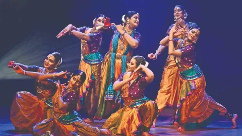 Geeta Chandran with her students from Natya Vriksha