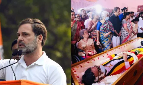Rahul Gandhi; People pay respect to the mortal remains of ' Captain' Vijayakanth